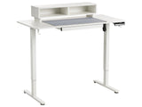 Electric Adjustable Desk White Tabletop Steel Frame and Legs 120 x 60 cm Stand and Sit Mouse Pad Modern Design Beliani