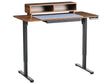 Electric Adjustable Desk Brown Tabletop Black Steel Frame and Legs 120 x 60 cm Stand and Sit Mouse Pad Modern Design Beliani