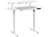 Adjustable Electric Desk White Tabletop White Steel Frame and Legs 120 x 60 Stand and Sit Home Office Stand and Sit Mouse Pad Modern Scandinavian Design Beliani