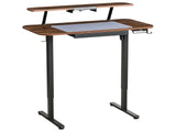 Adjustable Electric Desk Brown Tabletop Black Steel Frame and Legs 120 x 60 Stand and Sit Home Office Stand and Sit Mouse Pad Modern Scandinavian Design Beliani
