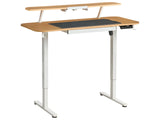 Adjustable Electric Desk Light Brown Tabletop White Steel Frame and Legs 120 x 60 Stand and Sit Home Office Stand and Sit Mouse Pad Modern Scandinavian Design Beliani