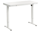 Adjustable Desk White Steel Frame Top and Legs 120 x 60 Stand and Sit Home Office Stand and Sit Scandinavian Design Beliani