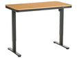 Adjustable Desk Light Brown Top Black Steel Frame and Legs 120 x 60 Stand and Sit Home Office Stand and Sit Scandinavian Design Beliani