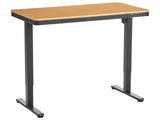 Adjustable Desk Light Brown Top Black Steel Frame and Legs 120 x 60 Stand and Sit Home Office Stand and Sit Scandinavian Design Beliani