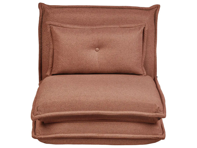 Sofa Bed Brown Floor Chair Fabric Upholstery Single Sleeper Fold Out Chair Bed with Cushion Modern Design Kids Room Living Room Beliani