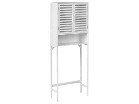 Bathroom Over The Washer Cabinet White Bamboo Bathroom Storage Minimalistic Style Beliani