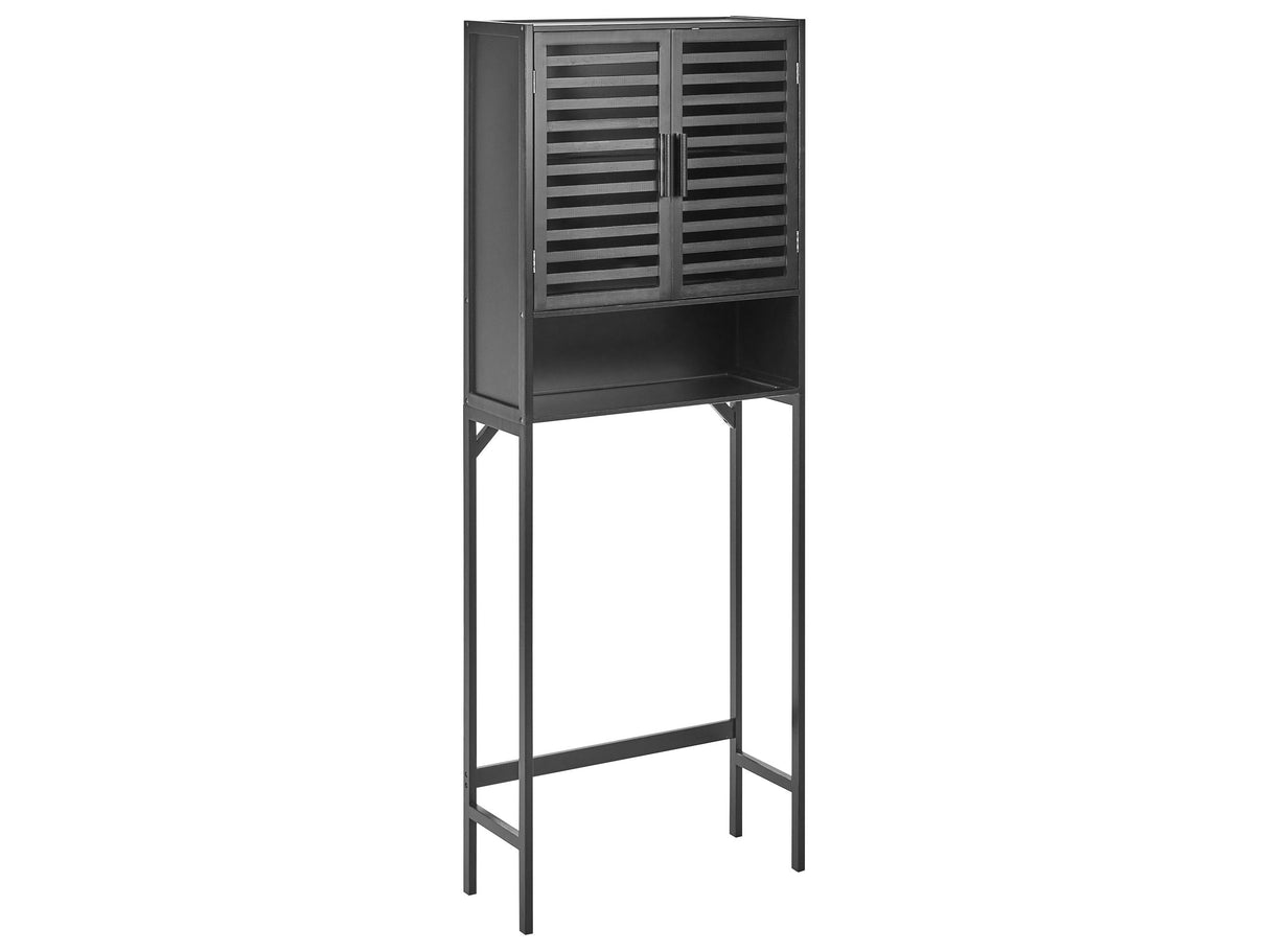 Bathroom Over The Washer Cabinet Black Bamboo Bathroom Storage Minimalistic Style Beliani