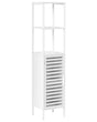 Bathroom Shelving Unit White Bamboo with Door Minimalistic Beliani