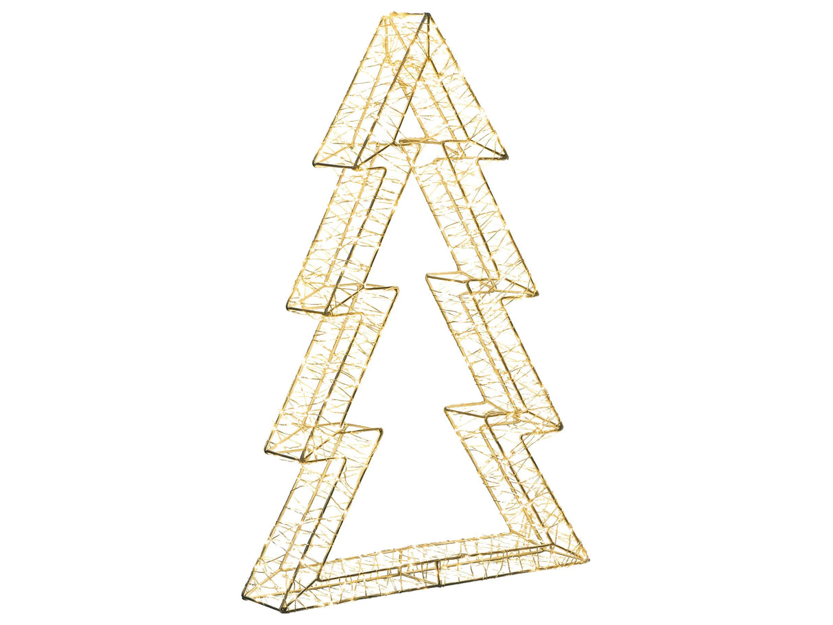 Garden LED Decoration Silver Metal 60 x 8 x 40 cm Indoor Outdoor Christmas Tree Seasonal Accessory Home Dcor with Lights Beliani