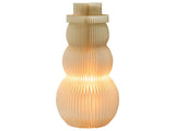 LED Snowman Figurine Beige Honeycomb Paper 3D Effect with Light Origami Style Festive Motif Beliani