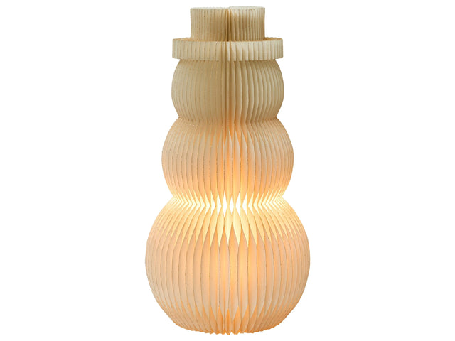 LED Snowman Figurine Beige Honeycomb Paper 3D Effect with Light Origami Style Festive Motif Beliani