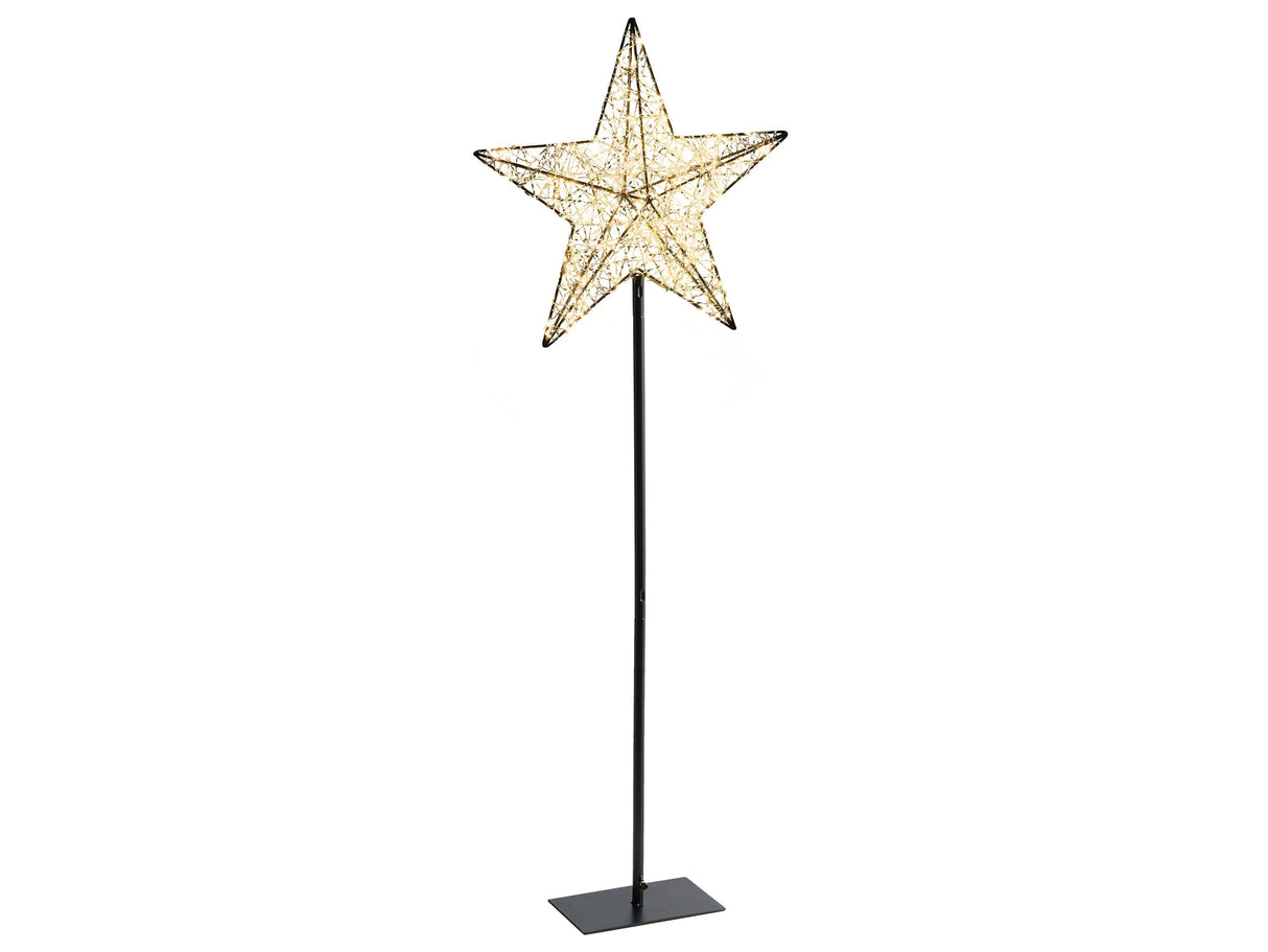 Garden LED Decoration Black Metal 110 x 12 x 20 cm Indoor Outdoor Christmas Tree Seasonal Accessory Home Dcor with Lights Beliani