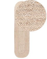 Area Rug Beige Jute 80 x 300 cm Braided Oval Underfloor Heating Suitable Natural Living Room Bedroom Beliani