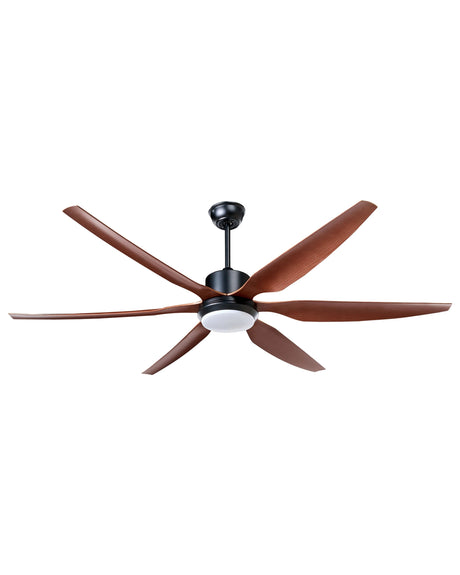 Ceiling Fan with Light Brown Synthetic Material Remote Control Modern Scandinavian Living Room Beliani