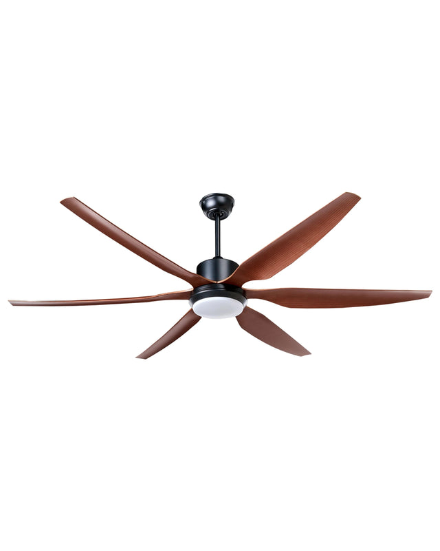 Ceiling Fan with Light Brown Synthetic Material Remote Control Modern Scandinavian Living Room Beliani