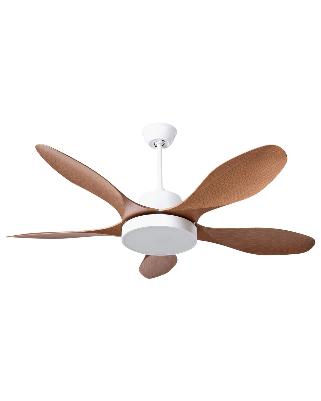 Ceiling Fan with Light Brown Synthetic Material Remote Control Modern Scandinavian Living Room Beliani