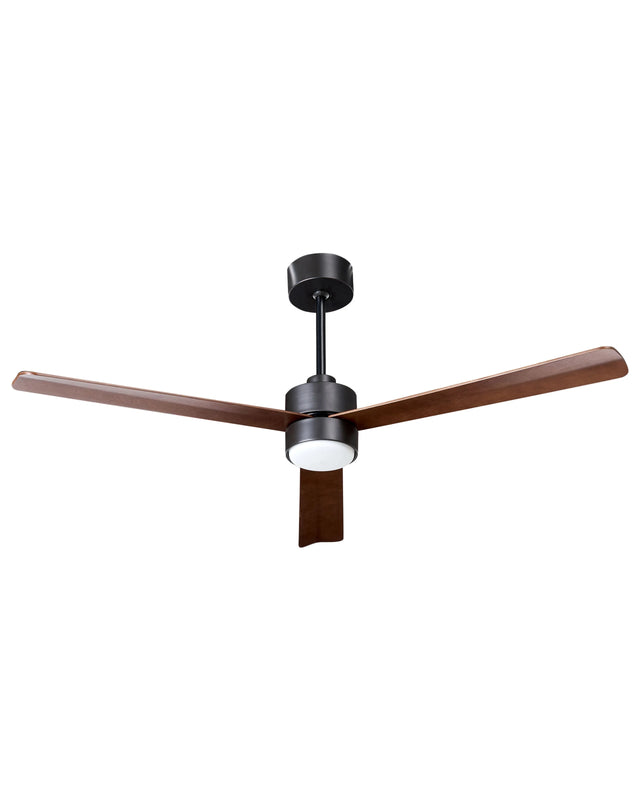 Ceiling Fan with Brown Synthetic Material Remote Control Modern Scandinavian Living Room Beliani