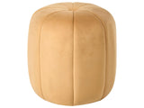 Pouffe Mustard Velvet Pouffe Footstool Round Glam Beliani