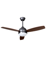 Ceiling Fan with LED Light Dark Brown Synthetic Material Remote Control Timer Beliani