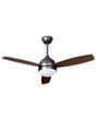 Ceiling Fan with LED Light Dark Brown Synthetic Material Remote Control Timer Beliani