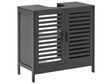Washbasin Cabinet Bamboo Black Bathroom Storage Minimalistic Beliani