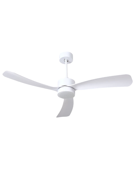 Ceiling Fan with Light White Synthetic Material Remote Control Modern Scandinavian Living Room Beliani