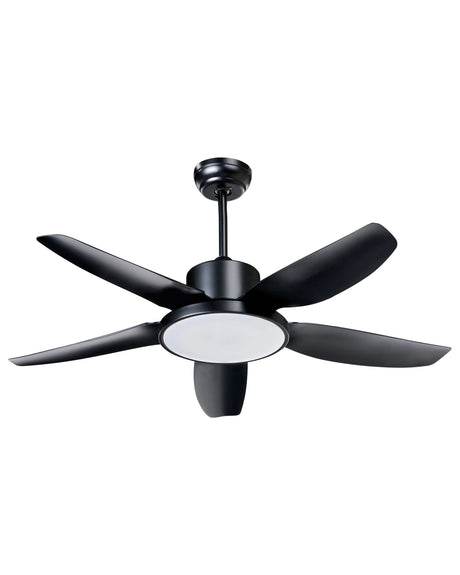 Ceiling Fan with Light Black Synthetic Material Remote Control Modern Scandinavian Living Room Beliani