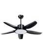 Ceiling Fan with Light Black Synthetic Material Remote Control Modern Scandinavian Living Room Beliani