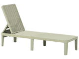 Garden Sun Lounger Light Green Synthetic Material Reclining Modern Adjustable Backrest Rust-Resistant Armless Beliani