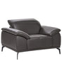 Armchair Black Faux Leather Push-Back Manually Adjustable Headrest Metal Legs Modern Living Room Beliani