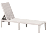 Garden Sun Lounger Light Grey Synthetic Material Reclining Modern Adjustable Backrest Rust-Resistant Armless Beliani