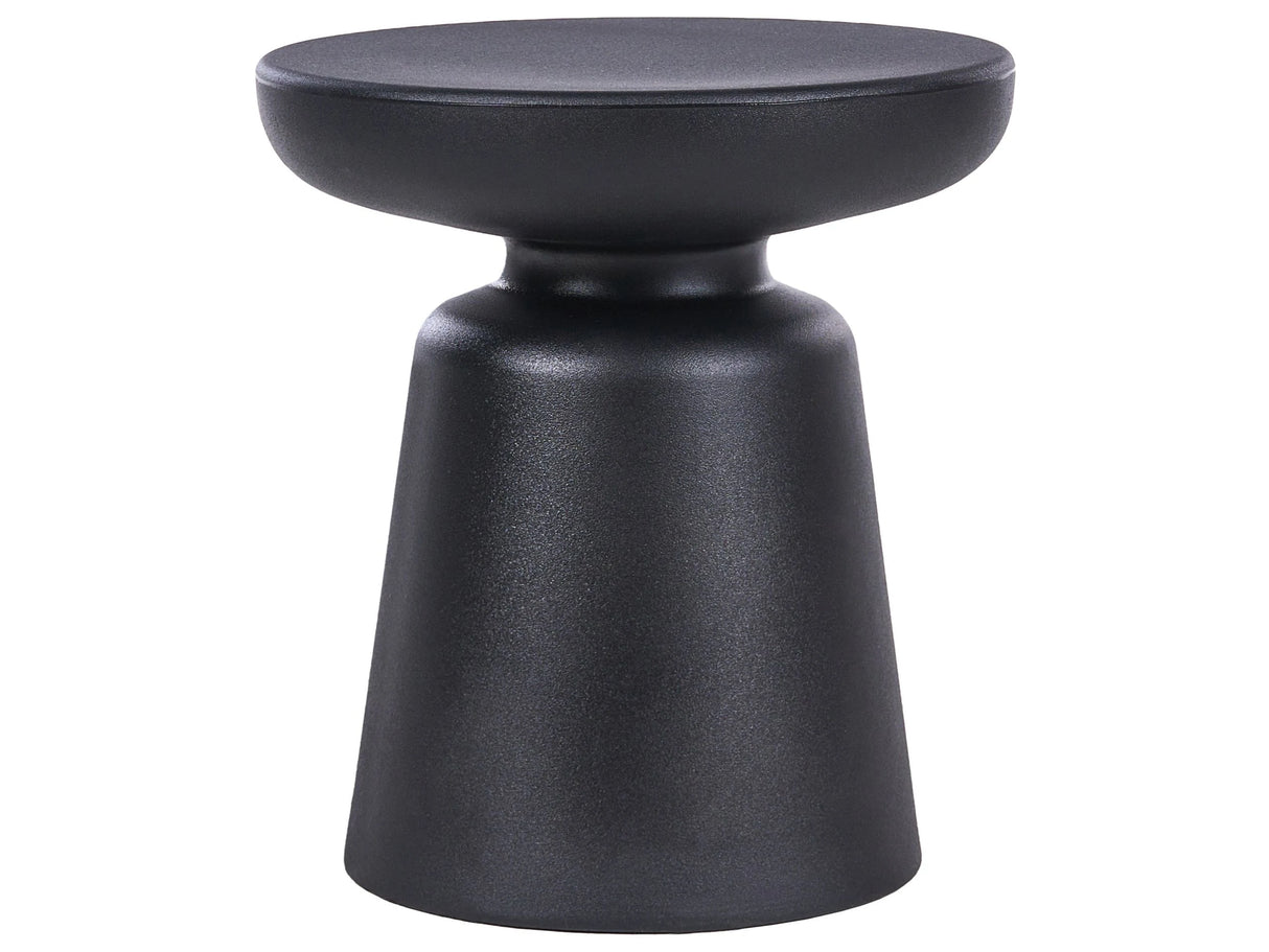 Accent Side Table Black Synthetic Material  31 cm Indoor and Outdoor Rust and Water Resistant Beliani