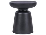 Accent Side Table Black Synthetic Material  31 cm Indoor and Outdoor Rust and Water Resistant Beliani