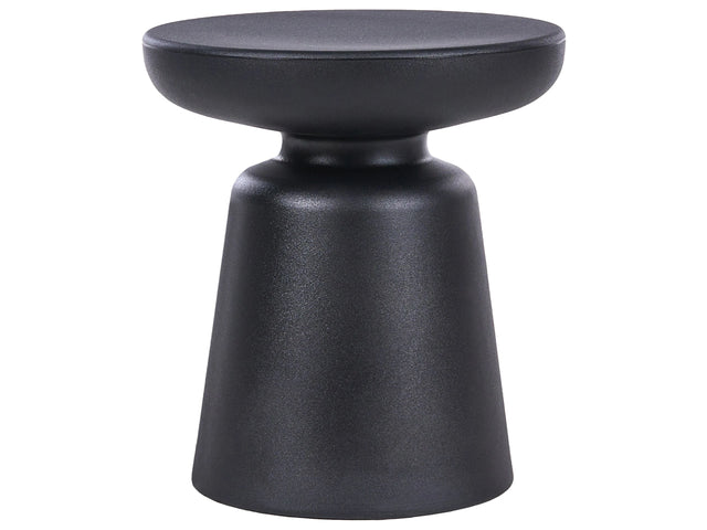 Accent Side Table Black Synthetic Material  31 cm Indoor and Outdoor Rust and Water Resistant Beliani