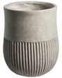 Flower Pot Grey Fibre Clay Painted Indoor and Outdoor Planter Round 36 x 36 x 46 cm High Modern Design Living Room Garden Beliani