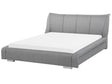 Waterbed Grey Fabric EU Super King Size 6ft Accessories Wave Reduction Large Headboard Modern Beliani