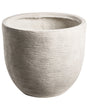 Flower Pot Light Grey Fibre Clay Painted Indoor and Outdoor Planter Round 47 x 47 x 40 cm High Modern Design Living Room Garden Beliani