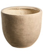 Flower Pot Beige Fibre Clay Painted Indoor and Outdoor Planter Round 47 x 47 x 40 cm High Modern Design Living Room Garden Beliani