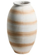 Flower Vase Off-White Fibre Clay Painted Indoor and Outdoor Round Shape Modern Design Living Room Beliani