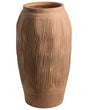 Flower Vase Light Brown Fibre Clay Painted Indoor and Outdoor Round Shape Modern Design Living Room Beliani