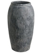 Flower Vase Grey Fibre Clay Painted Indoor and Outdoor Round Shape Modern Design Living Room Beliani