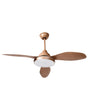 Ceiling Fan with Light Ventilator Brown Synthetic Material Metal 3 Blades Remote Control Wood Grain Effect Minimalist Design Beliani