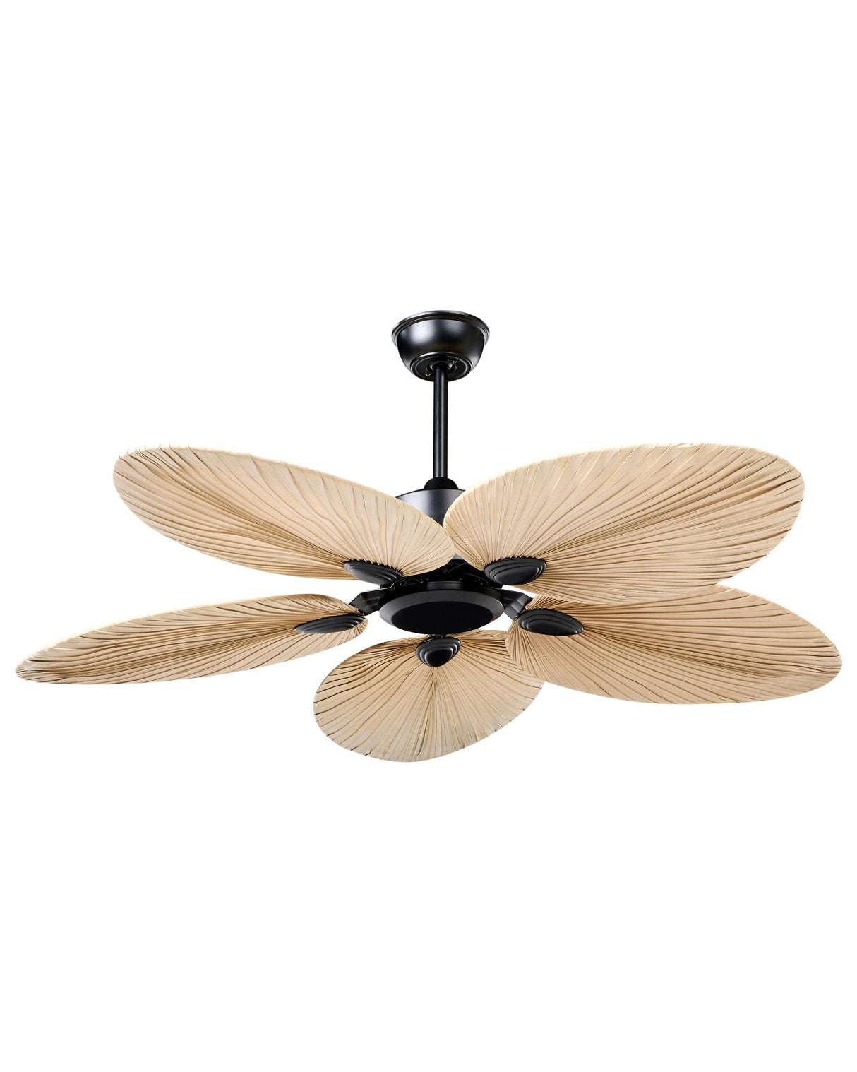 Ceiling Fan Metal Black Natural Colour Effect Speed Control Living Room Bedroom Modern Scandinavian Beliani