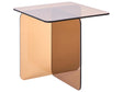 Side Table Brown Glass 46 x 50 cm Abstract Style Minimalistic Style Living Room Beliani