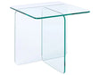 Side Table Transparent Glass 46 x 50 cm Abstract Style Minimalistic Style Living Room Beliani