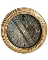 Wall Clock Gold Synthetic Frame 50 cm Painted Finish Round Shape Classic Design Home Accessories Decor Living Room Bedroom Beliani