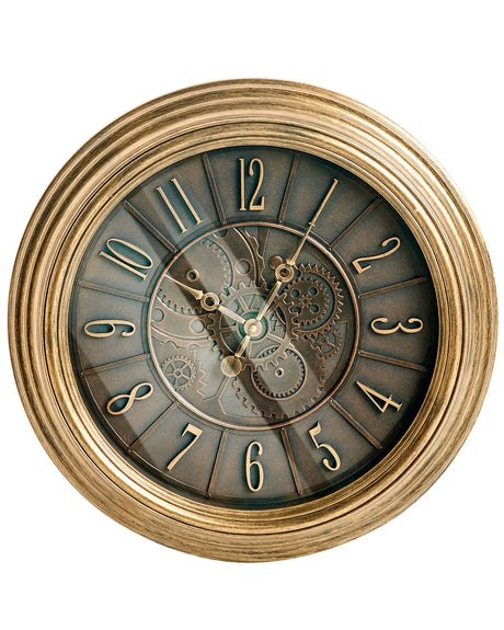 Wall Clock Gold Synthetic Frame 50 cm Painted Finish Round Shape Classic Design Home Accessories Decor Living Room Bedroom Beliani