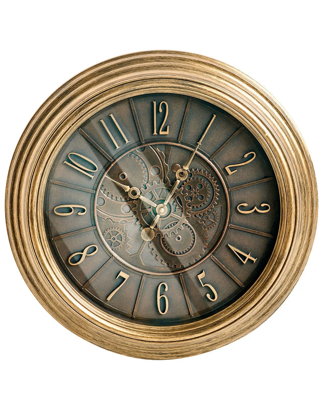 Wall Clock Gold Synthetic Frame 50 cm Painted Finish Round Shape Classic Design Home Accessories Decor Living Room Bedroom Beliani