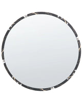 Wall Mirror Black Glass and Synthetic Material  69 cm Modern Style Statement Hanging Mirror Beliani