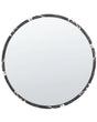 Wall Mirror Black Glass and Synthetic Material  69 cm Modern Style Statement Hanging Mirror Beliani